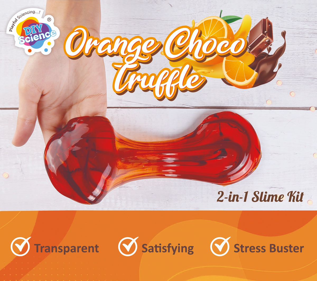 DIYScience® Orange Choco Truffle Slime Kit – 2-in-1 Fun – FundooLabs
