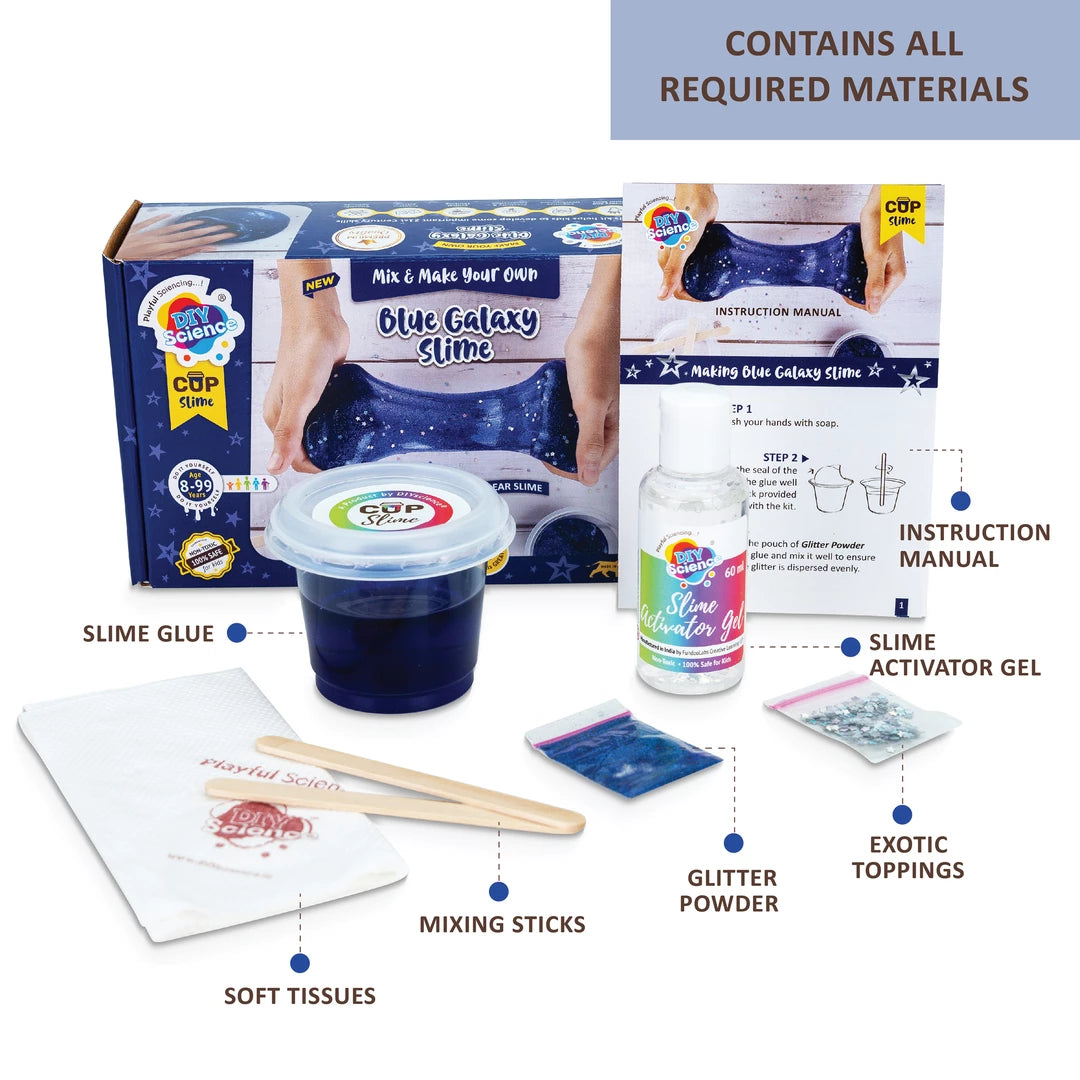 DIYScience® Blue Galaxy Slime Kit – Fun & Glittery Slime! – FundooLabs